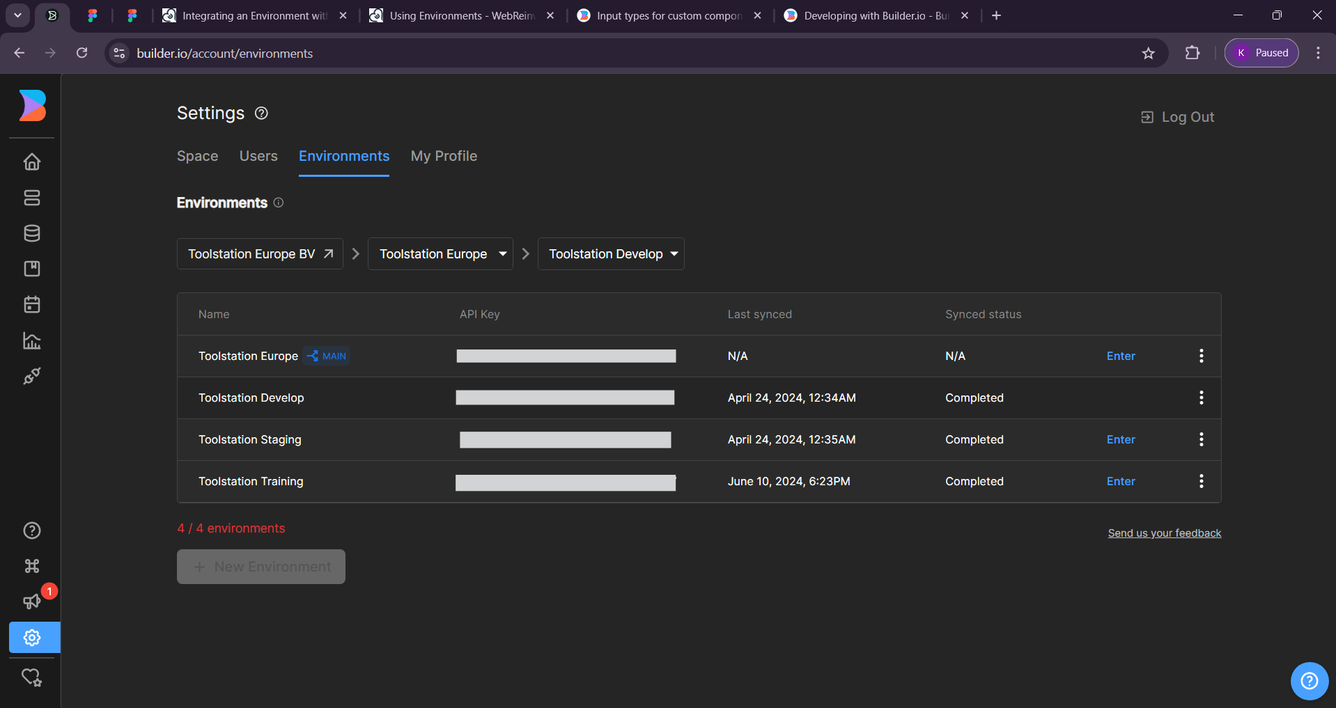 Builder Toolstation Environments