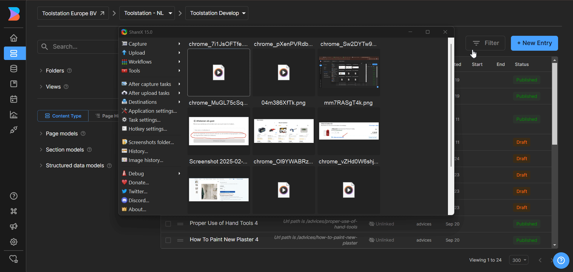 my account banner section model