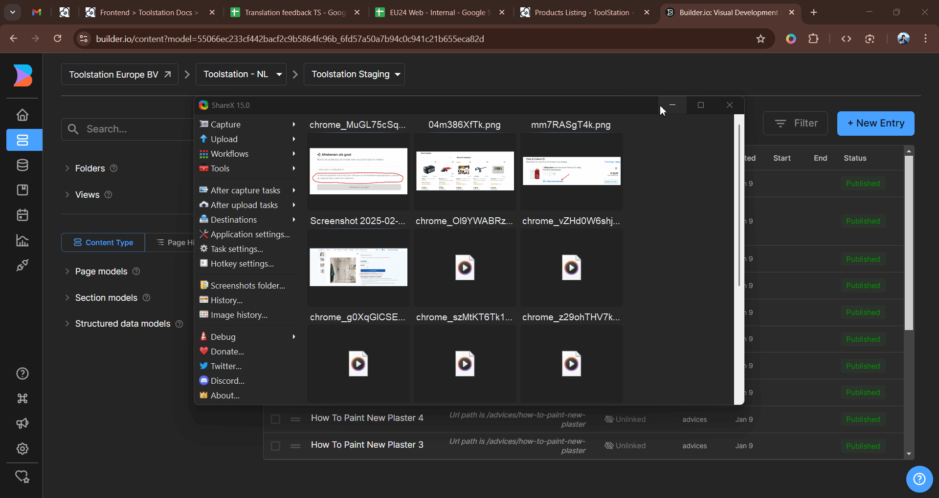 products listing section model