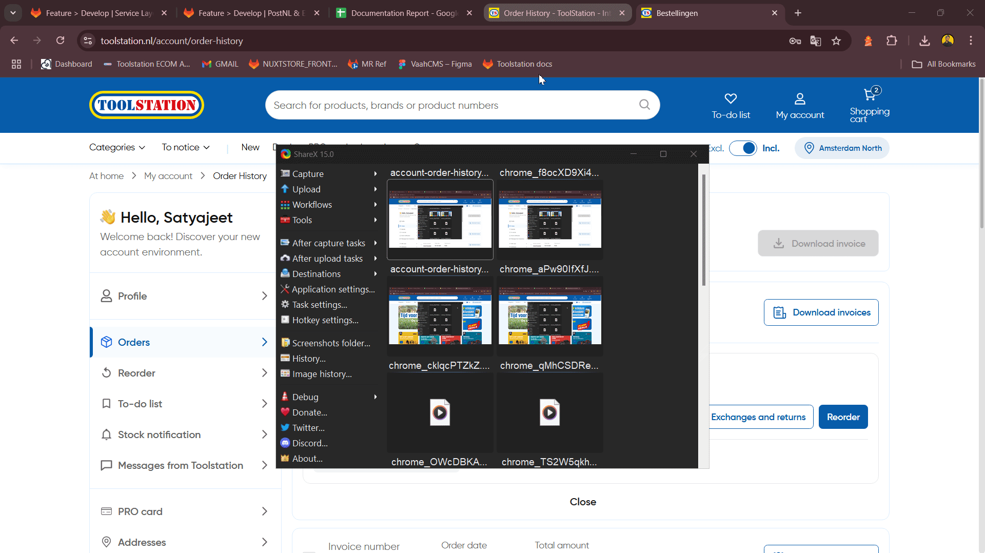 Order history load more content