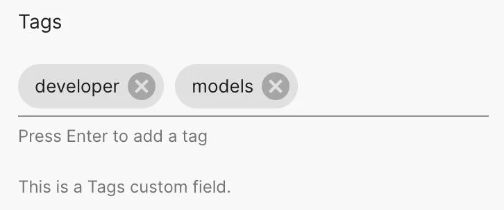 Custom field type Tags