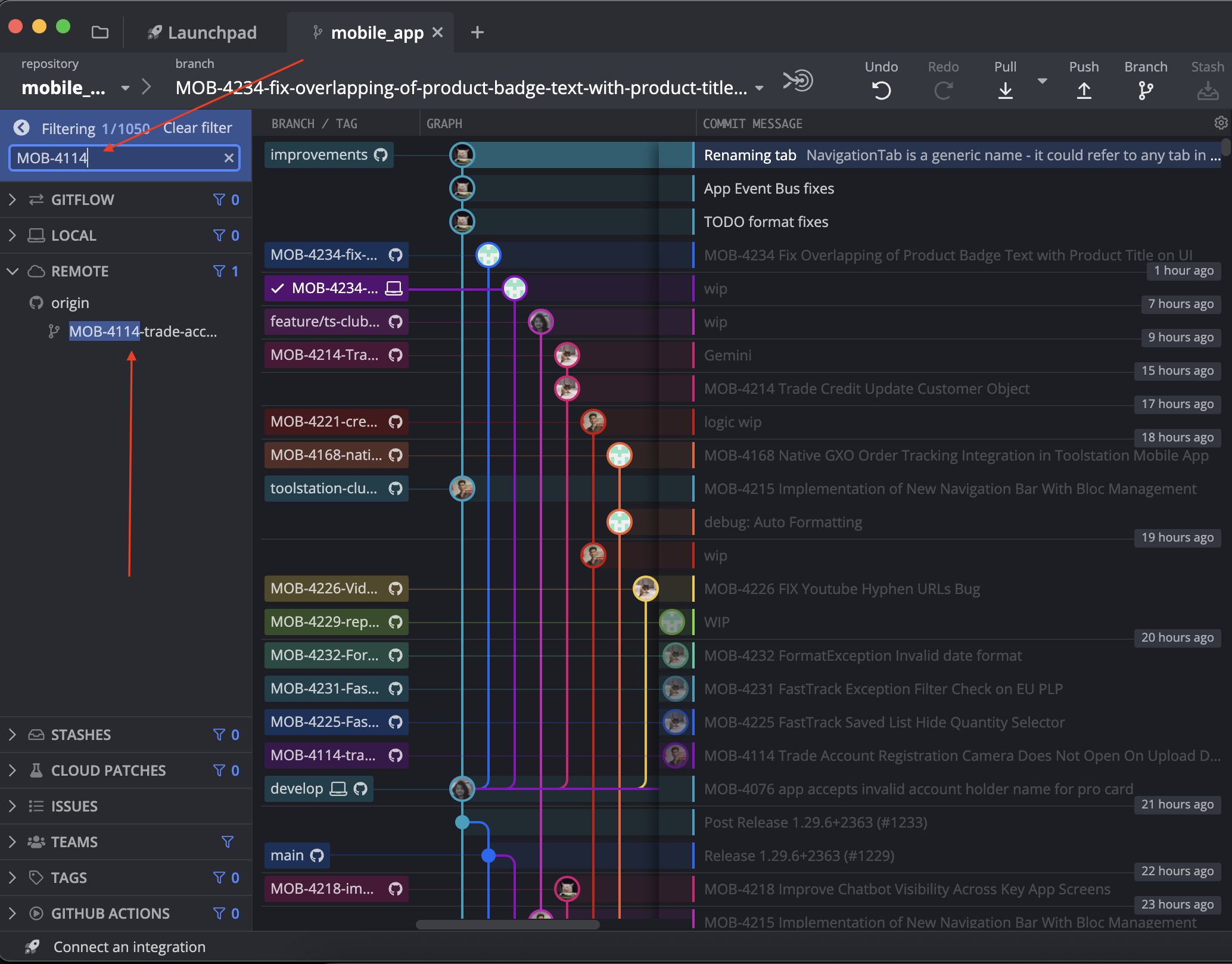 Gitkraken-Search-Ticket-Branch