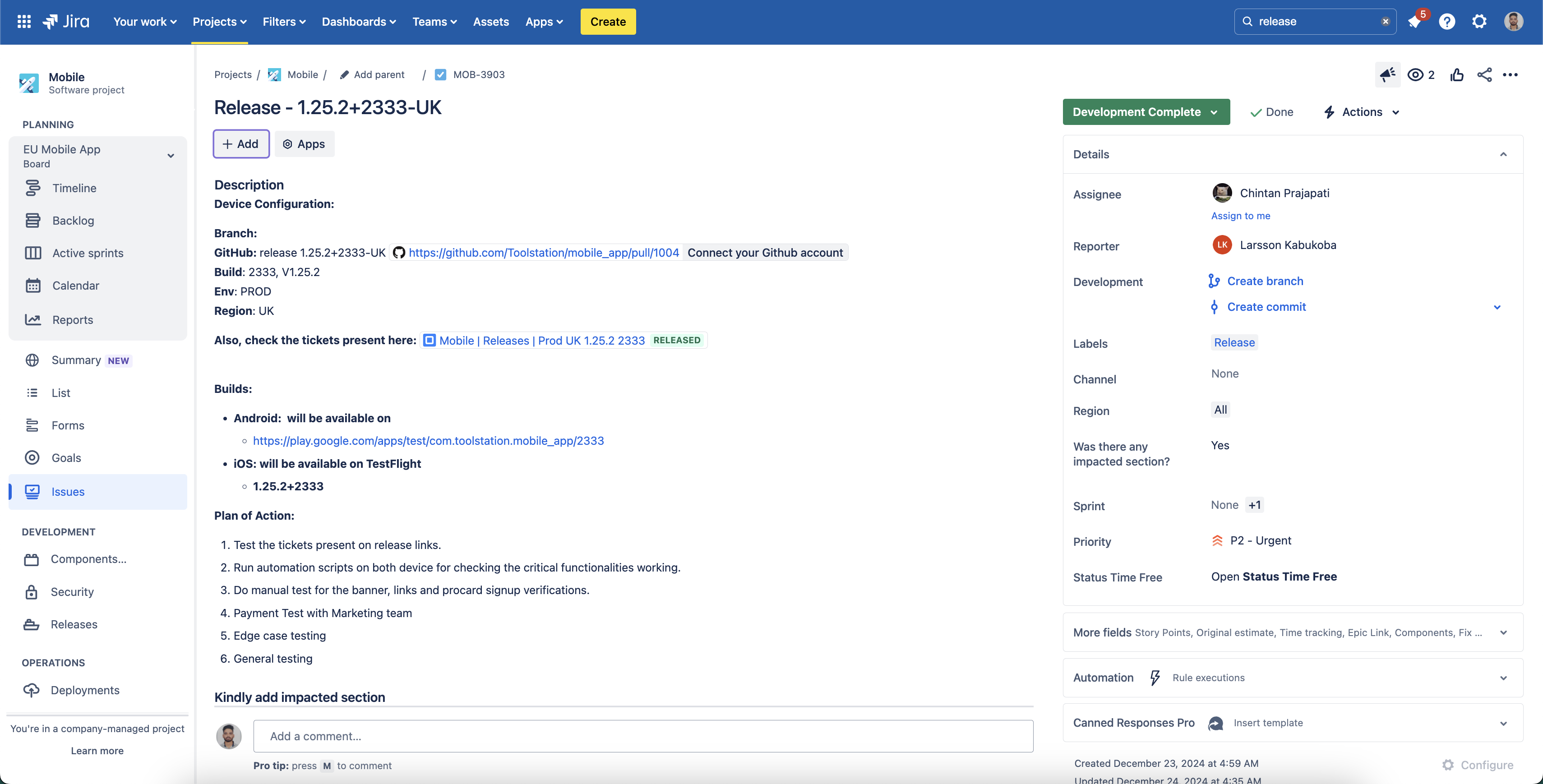 Jira-Release-Ticket